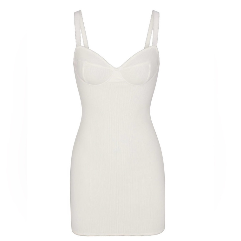 COTTON RIB PICOT CAMI MINI DRESS
